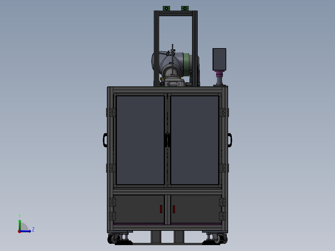 滾筒支架組件设备模型左视图