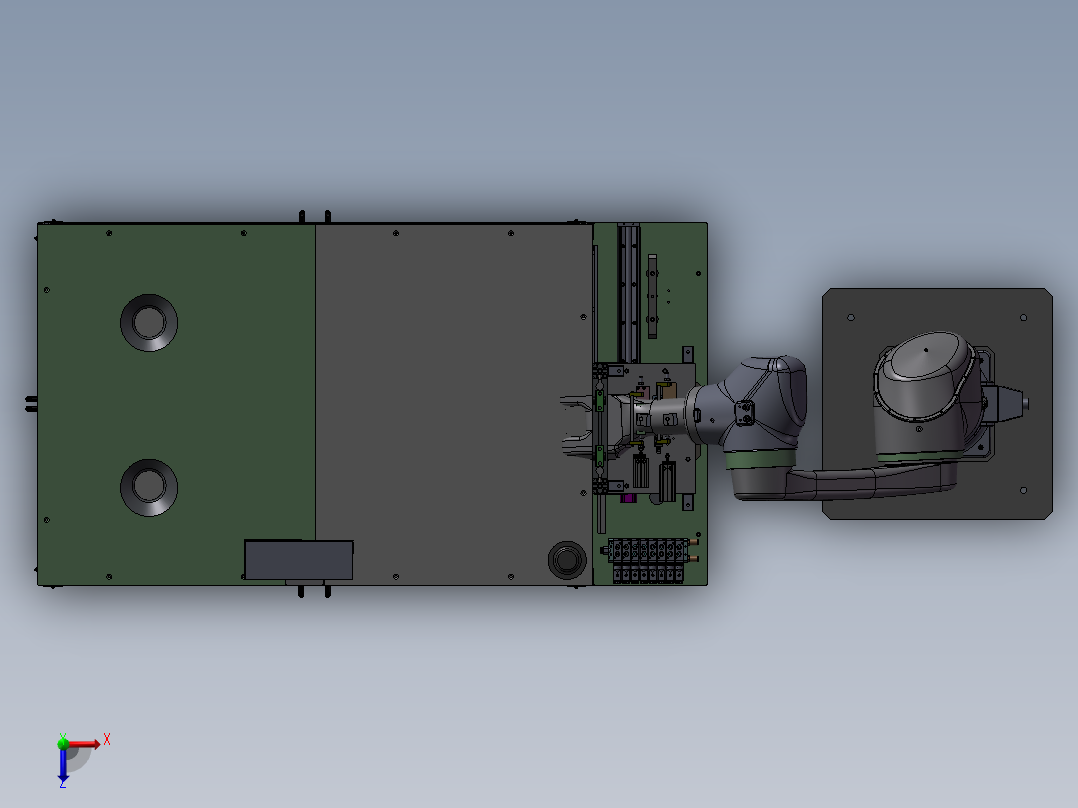 滾筒支架組件设备模型俯视图