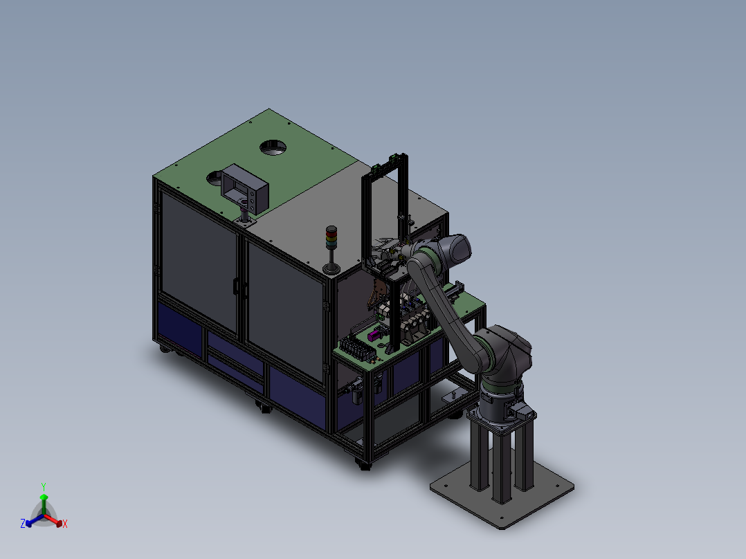 滾筒支架組件设备模型正等轴测图