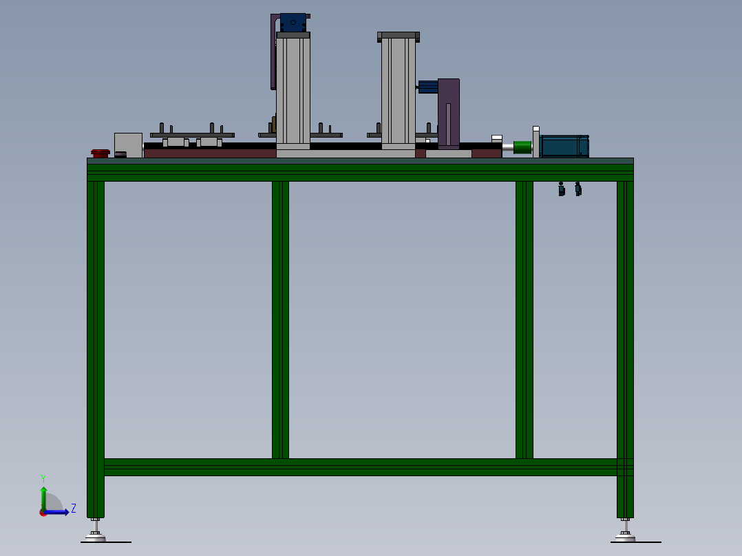 644羊毛刷打磨设备（三工位）左视图