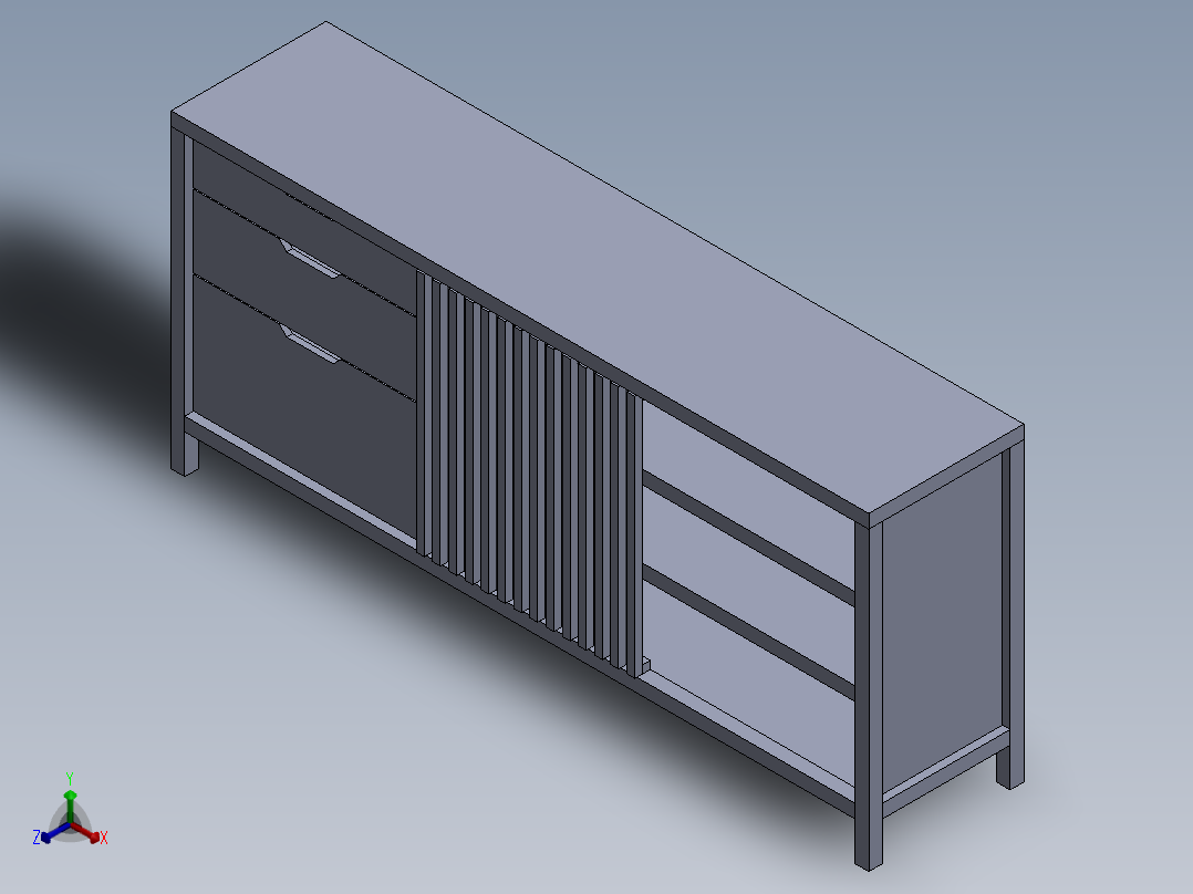 书柜正等轴测图