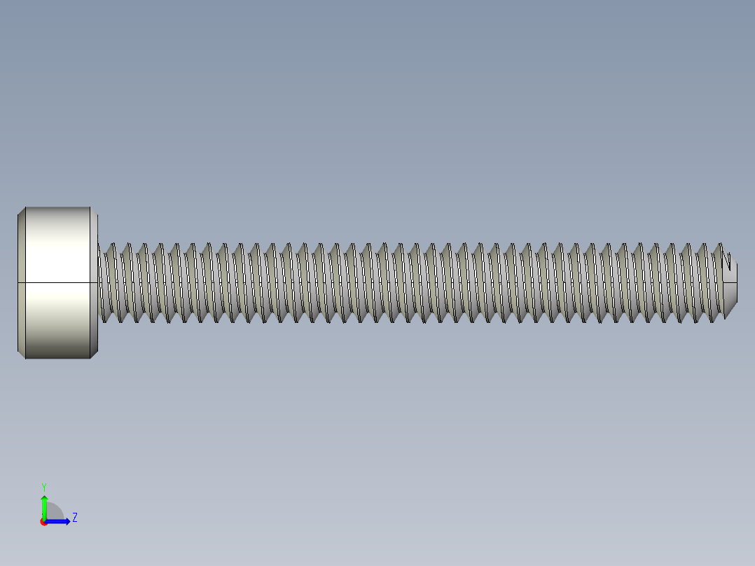 M2 x 0.4mm Thread 16mm LONG SOCKET HEAD CAP SCREW.IGS左视图