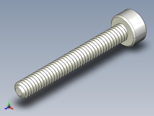 M2 x 0.4mm Thread 16mm LONG SOCKET HEAD CAP SCREW.IGS正等轴测缩略图