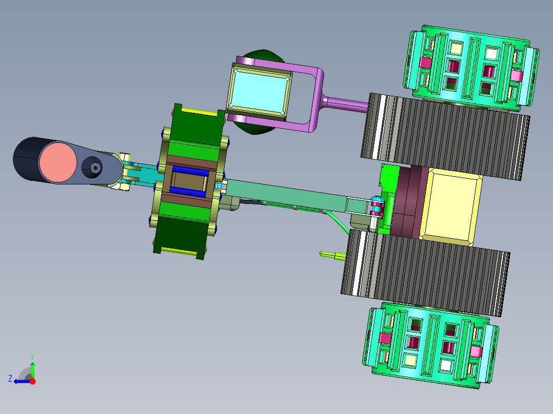 基于抓取任务的运动控制小车右视图