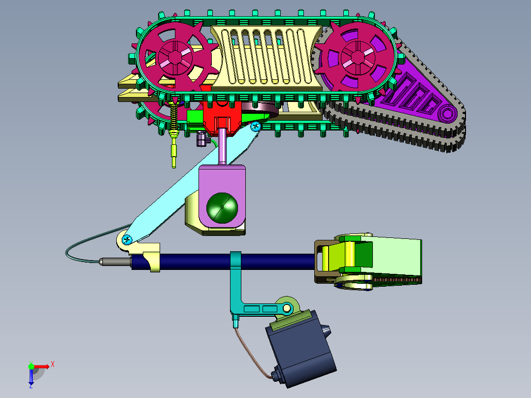 基于抓取任务的运动控制小车俯视图