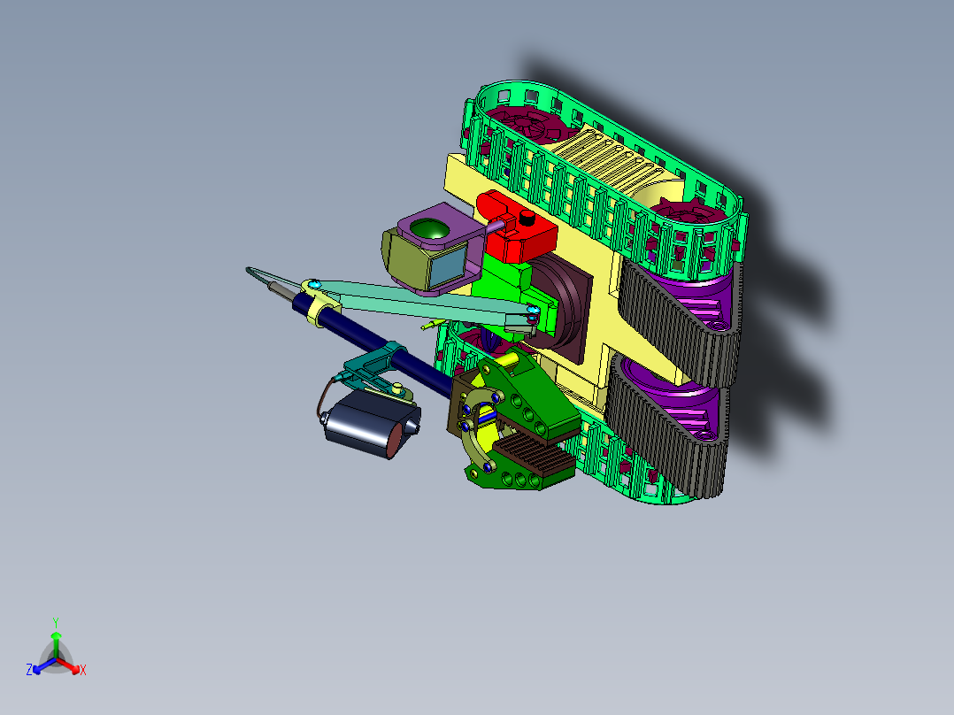 基于抓取任务的运动控制小车正等轴测图