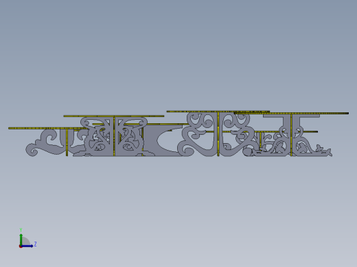 激光下料拼图艺术餐桌AutoCAD, SOLIDWORKS 2016左视缩略图