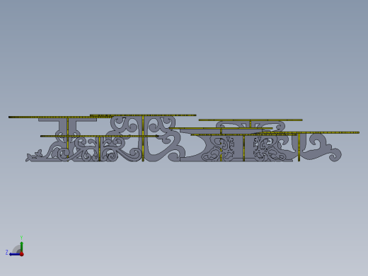 激光下料拼图艺术餐桌AutoCAD, SOLIDWORKS 2016右视缩略图