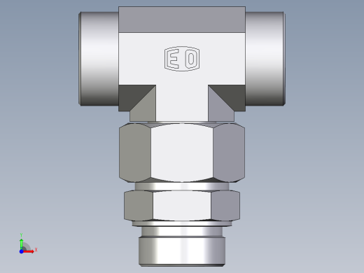 卡套式工业通用硬管接头EO_Assembled_adjustable_standpipe_branch_tee_EVT38SROMD71前视缩略图