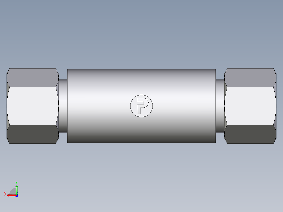 卡套式工业通用硬管接头EO_Weld_bulkhead_fitting_ESV10S后视图