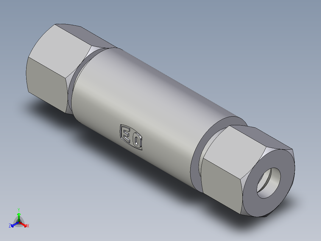 卡套式工业通用硬管接头EO_Weld_bulkhead_fitting_ESV10S正等轴测图