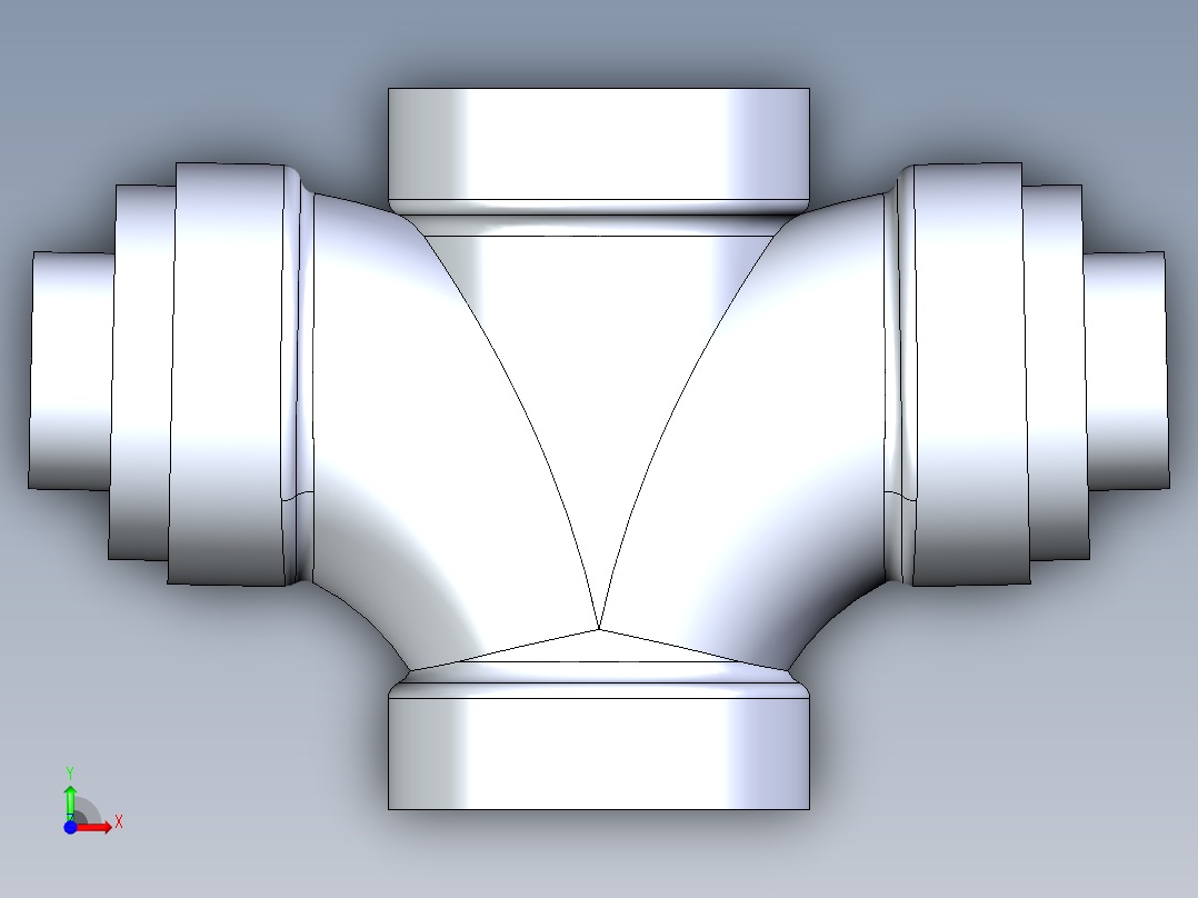 船舶管路系统S16_SeaDrainPLUS_DoubleSanitaryReducingTee-SxSxSxS_37E261931_3in Sea Drain Plus - Sanitary Double Reducer Tee - SxSxSxS前视图