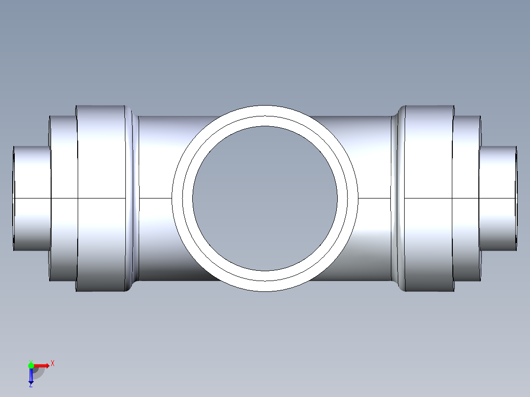 船舶管路系统S16_SeaDrainPLUS_DoubleSanitaryReducingTee-SxSxSxS_37E261931_3in Sea Drain Plus - Sanitary Double Reducer Tee - SxSxSxS俯视图