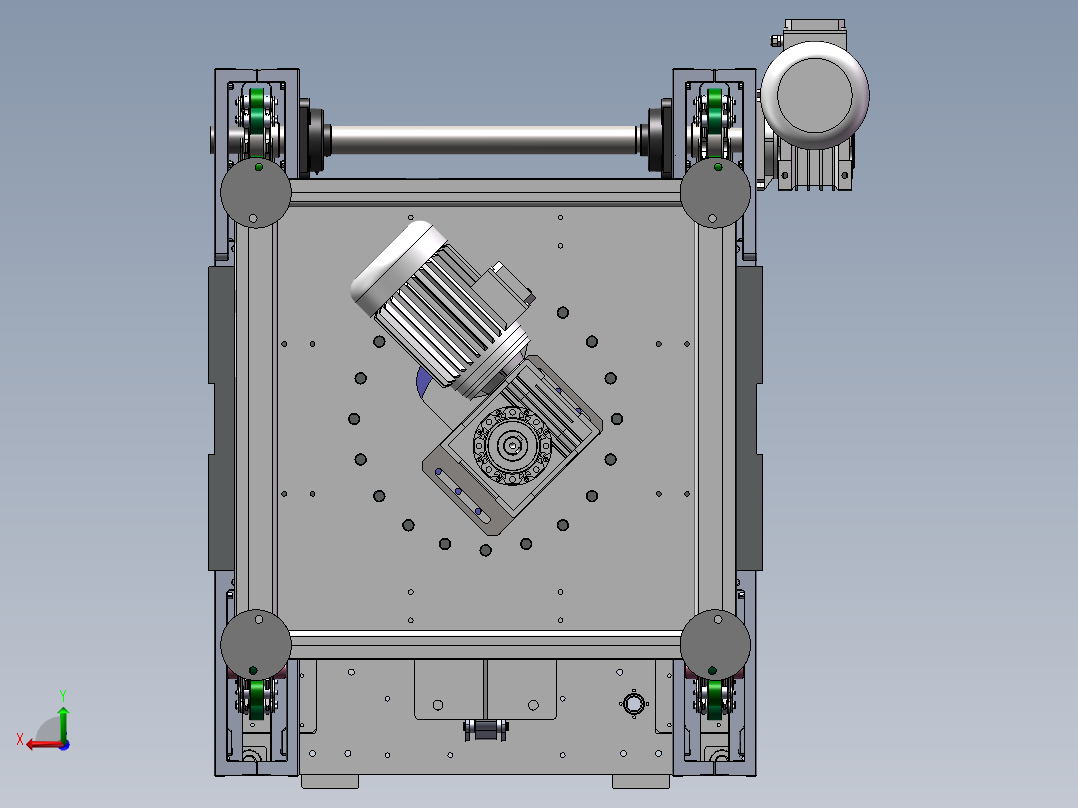 倍速链旋转台后视图