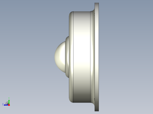 彈簧式萬向滾珠14-3D多系列多零件图纸模型右视缩略图
