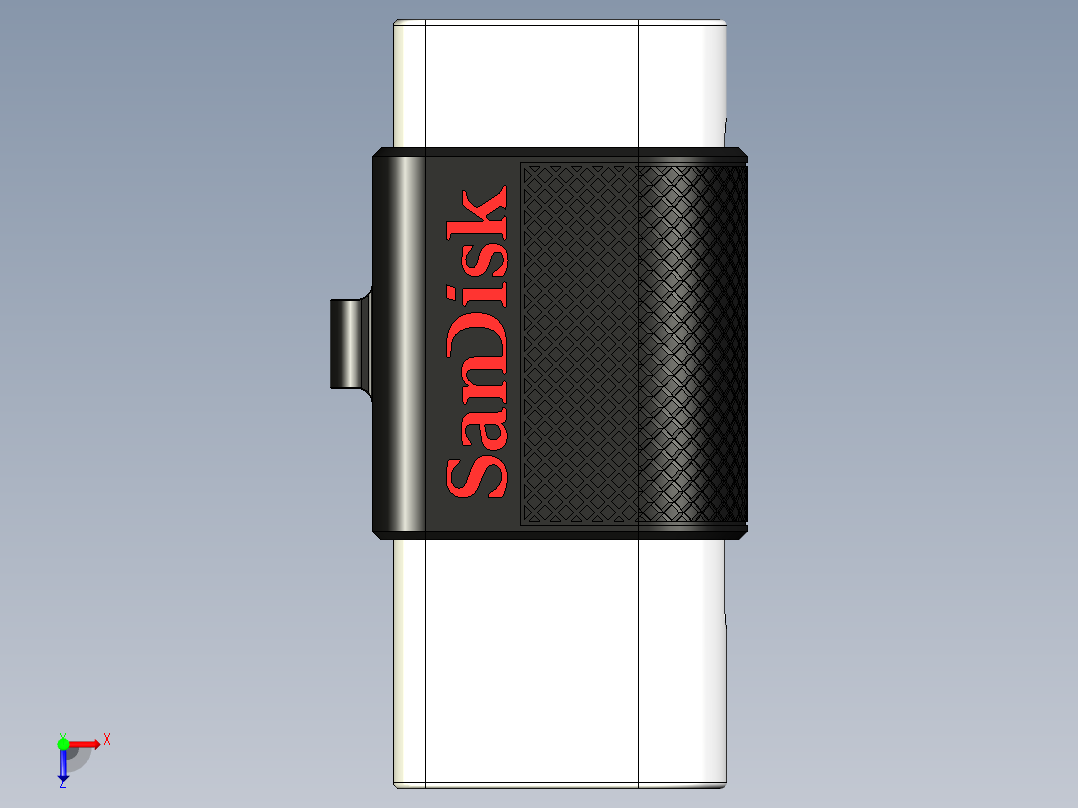 闪迪cruzer双32gb usb驱动器俯视图