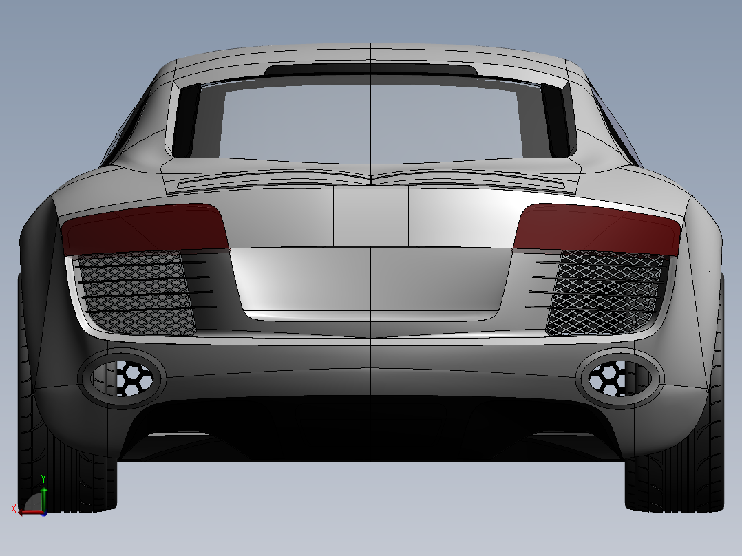 奥迪R8 一比一车身--igs sw后视图