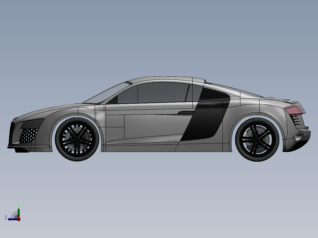 奥迪R8 一比一车身--igs sw右视图