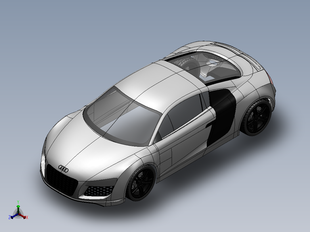 奥迪R8 一比一车身--igs sw正等轴测图