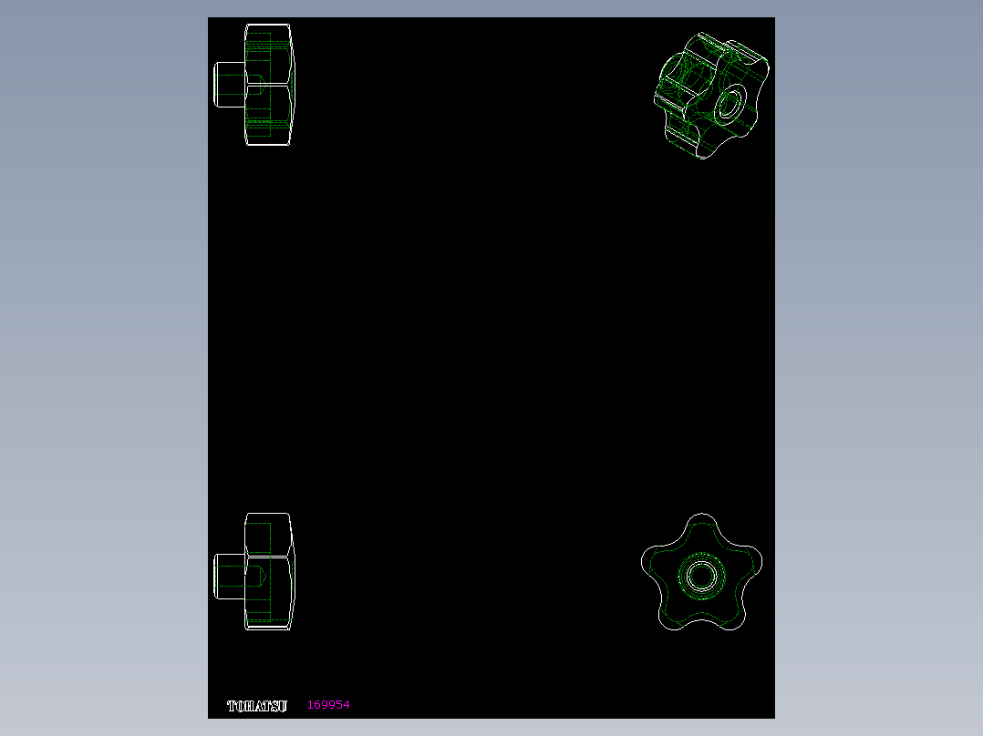 星型把手(軟膠被覆)VCT-SOFT-2D多系列多零件图纸模型