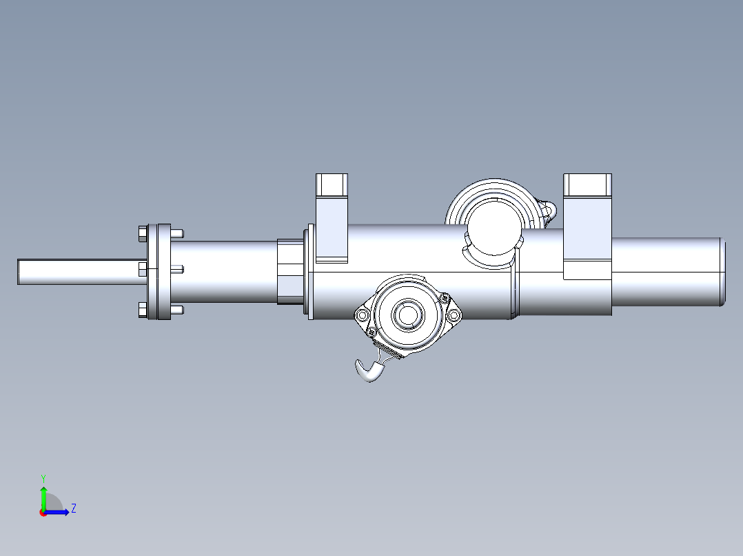 拉力输出式转向器左视图