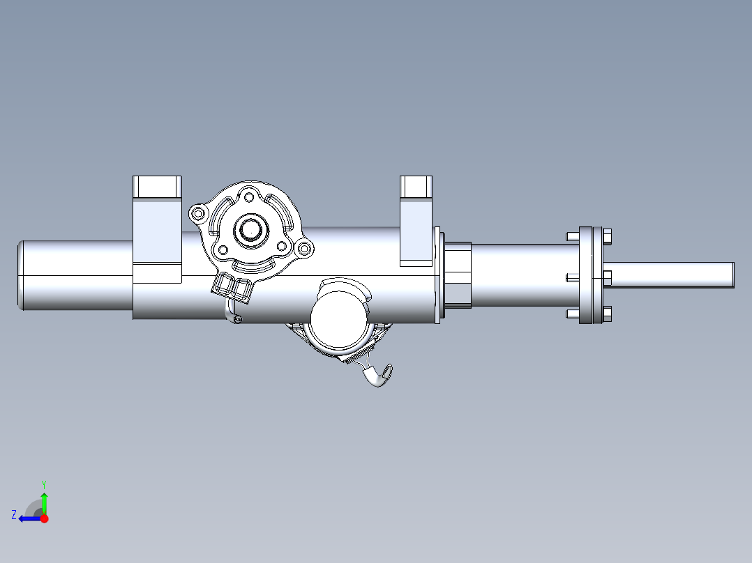 拉力输出式转向器右视图