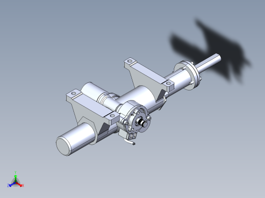 拉力输出式转向器正等轴测缩略图