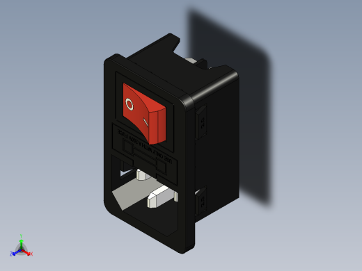 带保险丝联锁开关PP4003 正等轴测缩略图