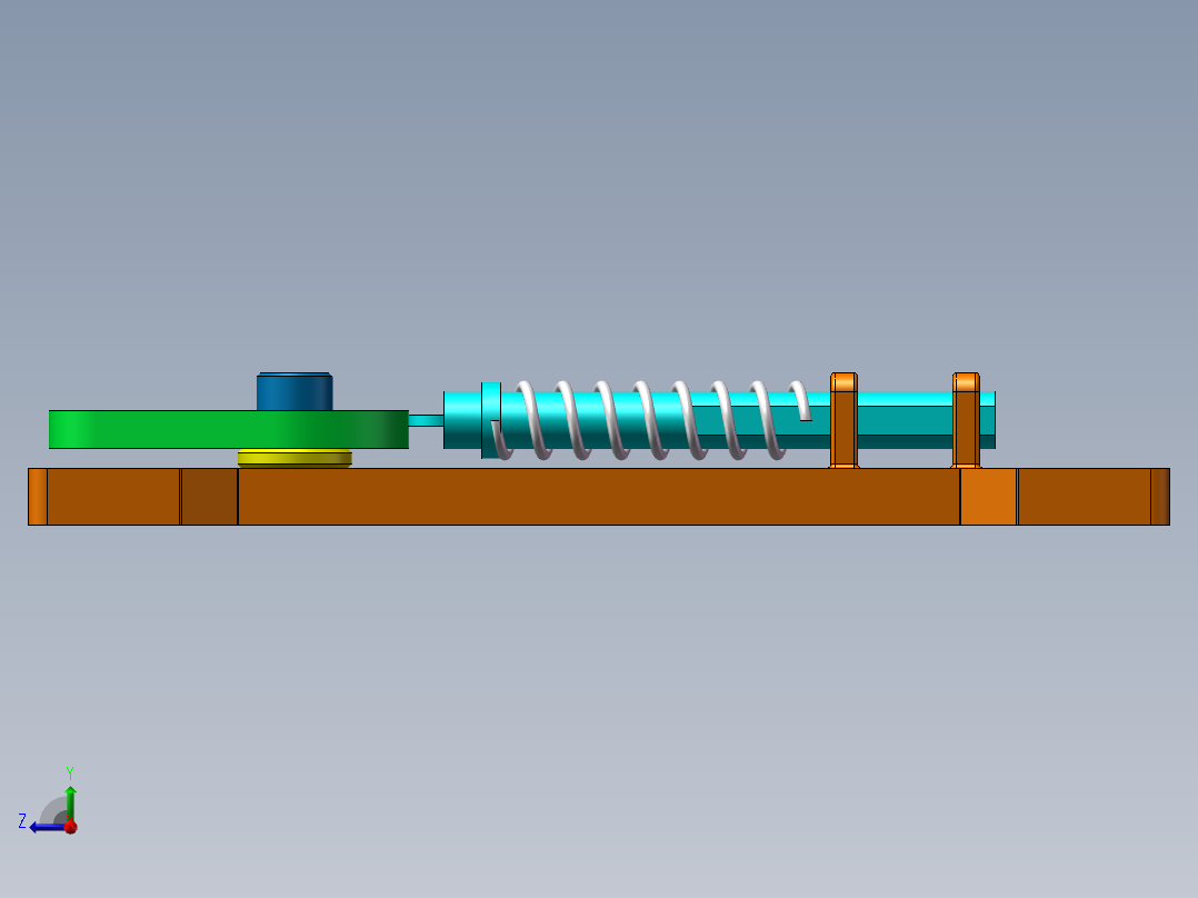 凸轮弹簧运动右视图