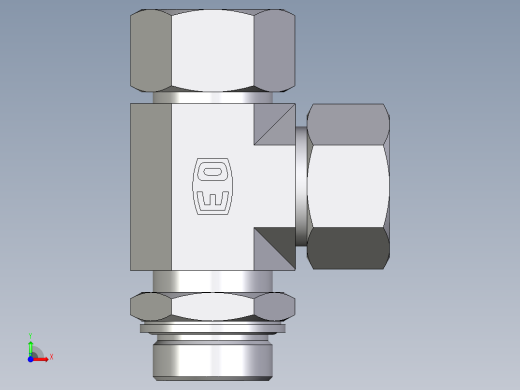 卡套式工业通用硬管接头EO_Adjustable_locknut_run_tee_LEE30SMCF前视缩略图