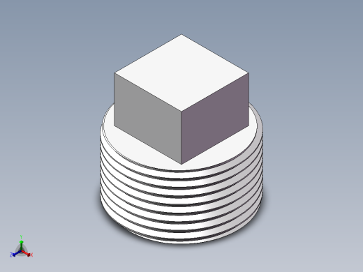 四角塞头 DN25正等轴测缩略图