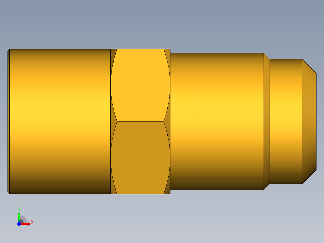 扩口式工业通用硬管接头Flare To Solder 43F-10-12前视图