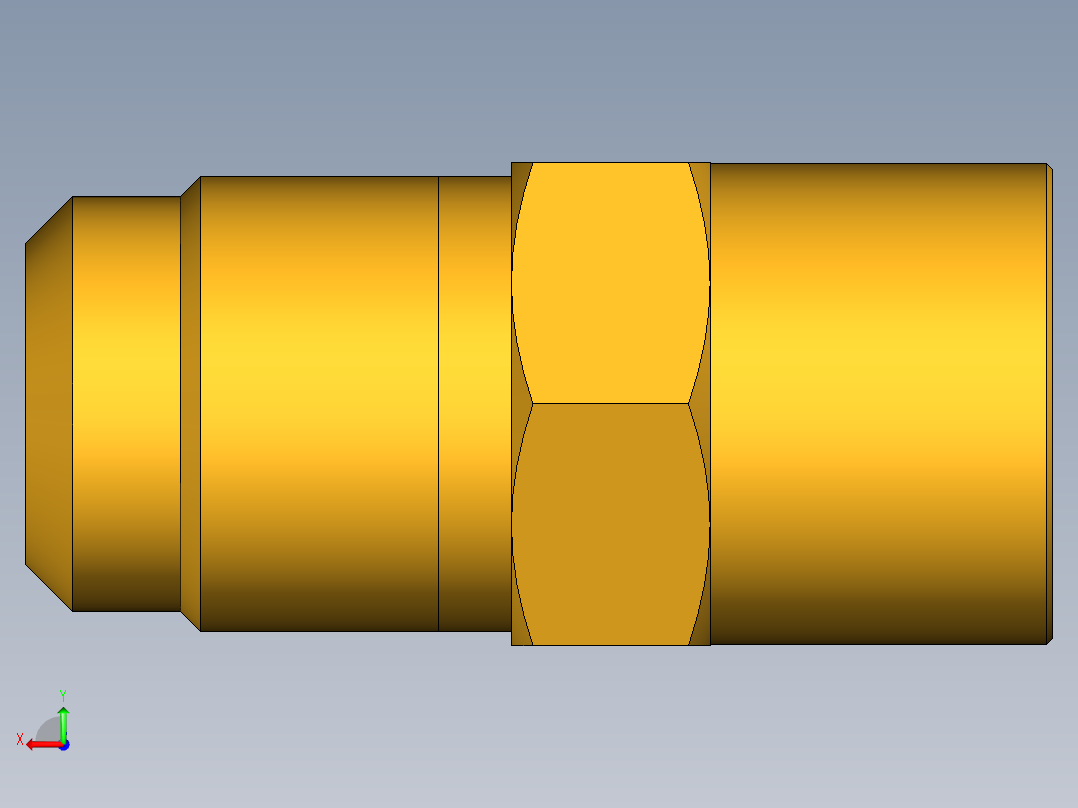 扩口式工业通用硬管接头Flare To Solder 43F-10-12后视图