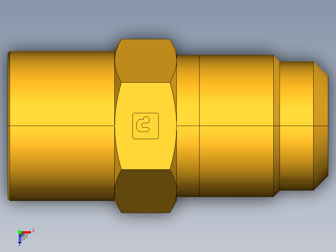 扩口式工业通用硬管接头Flare To Solder 43F-10-12俯视图