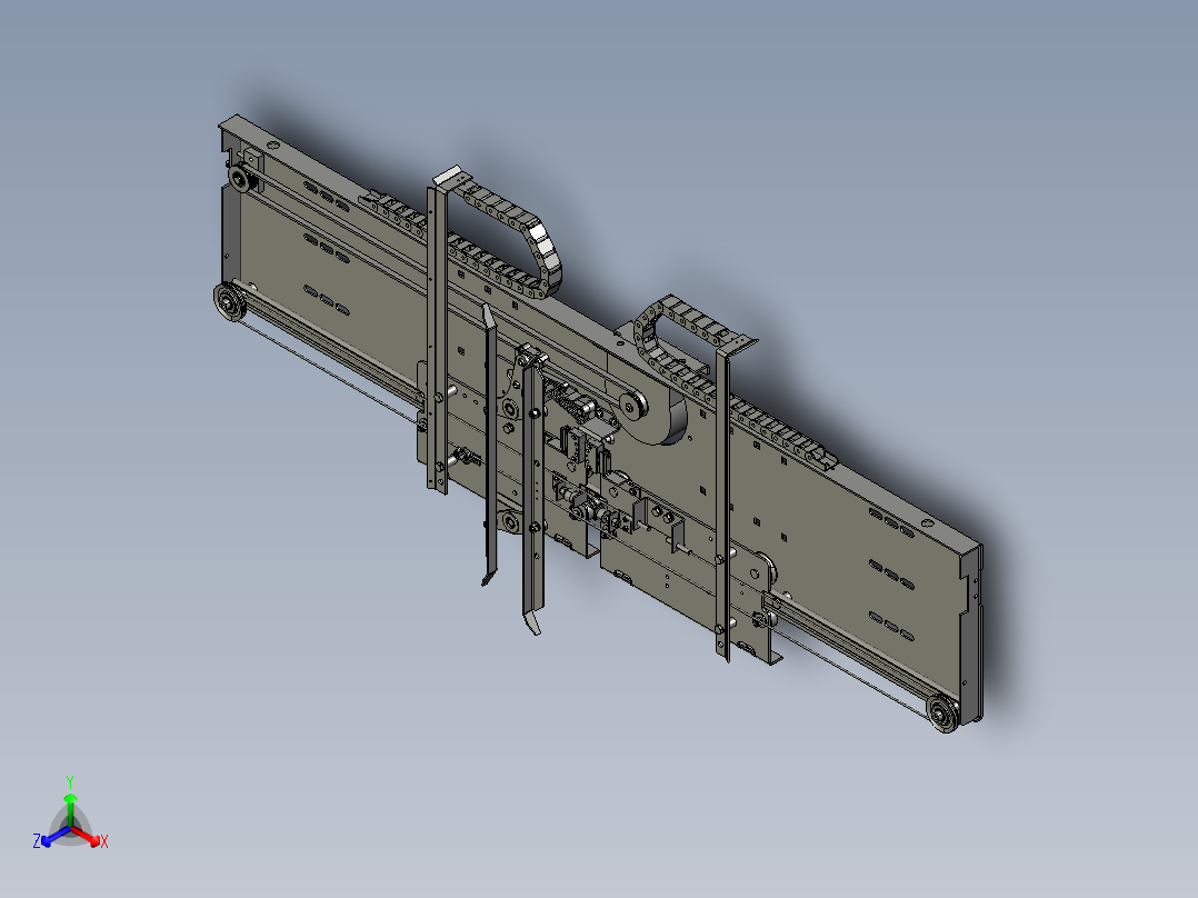 电梯门机机构（中分800门正等轴测图