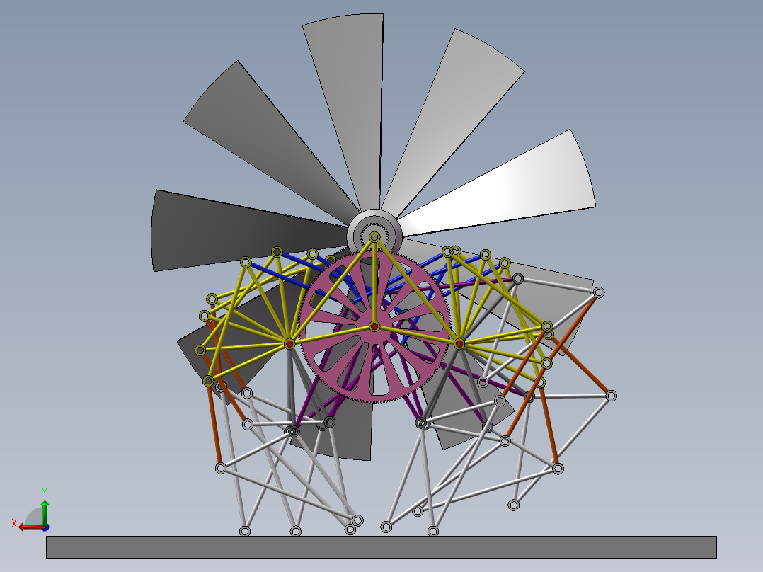 风力仿生兽后视图