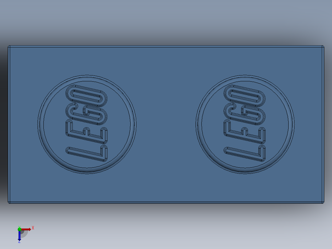 乐高套装 4421基本积木-4179833 - 3004 Medium Blue Brick 1 x 2.SLDPRT俯视图