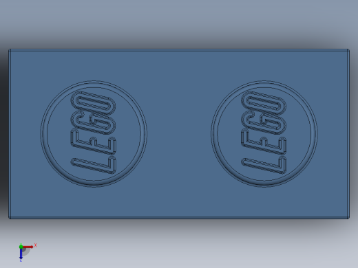 乐高套装 4421基本积木-4179833 - 3004 Medium Blue Brick 1 x 2.SLDPRT俯视缩略图