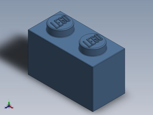 乐高套装 4421基本积木-4179833 - 3004 Medium Blue Brick 1 x 2.SLDPRT正等轴测缩略图