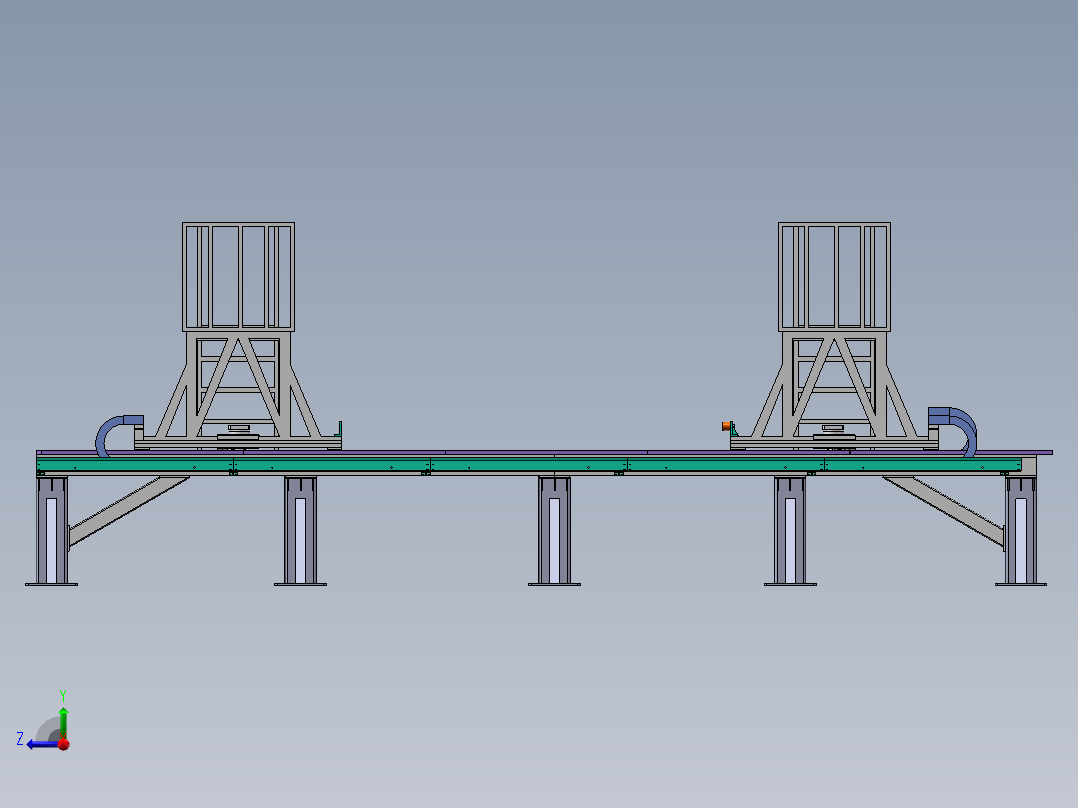 龙门桁架sw18可编辑右视图