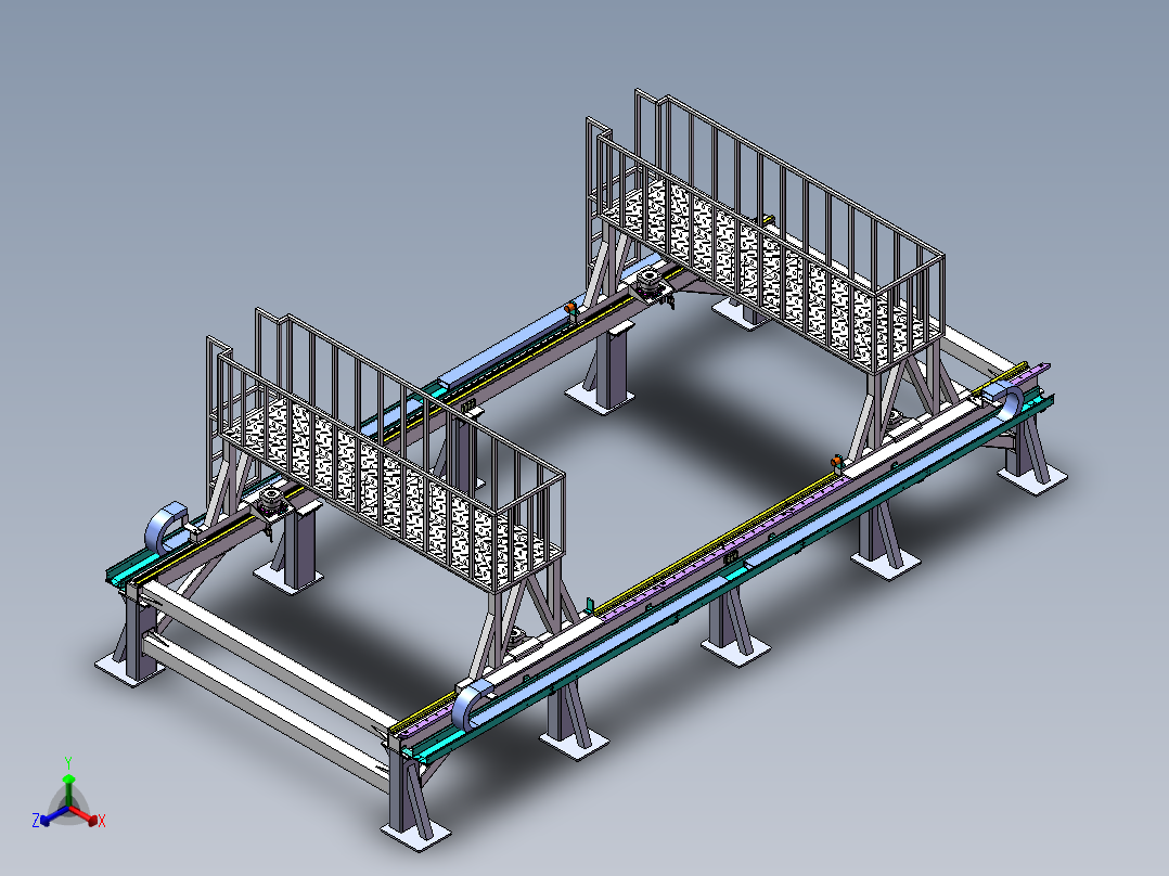 龙门桁架sw18可编辑正等轴测图
