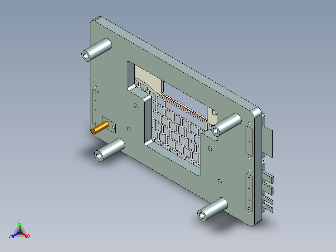 笔记本键盘外壳侧孔检验检具模型