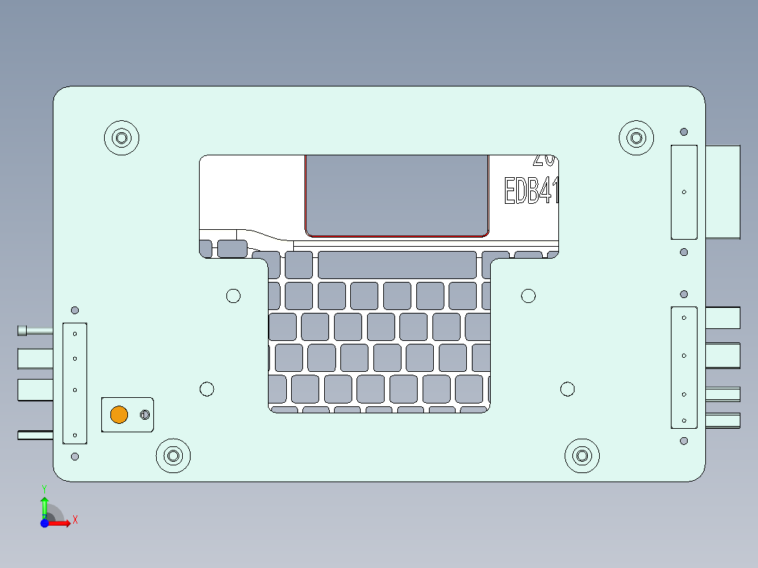笔记本键盘外壳侧孔检验检具模型前视图