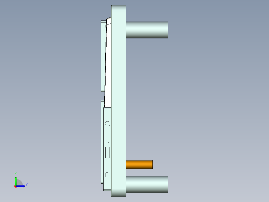 笔记本键盘外壳侧孔检验检具模型左视图