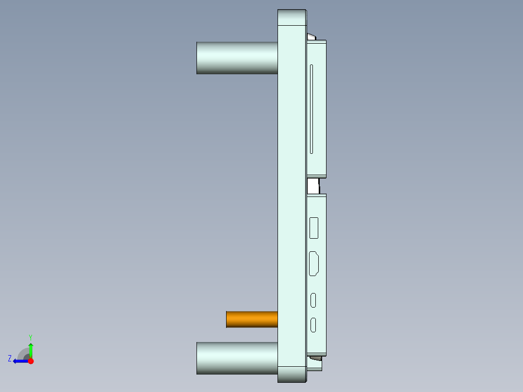 笔记本键盘外壳侧孔检验检具模型右视图