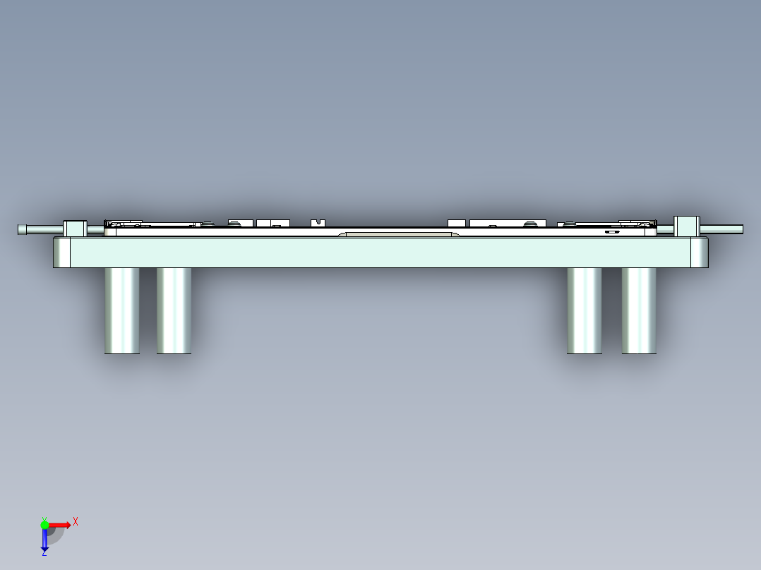 笔记本键盘外壳侧孔检验检具模型俯视图