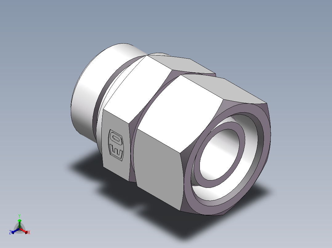 直通管螺纹组合接头、2DC-20-42WD正等轴测图
