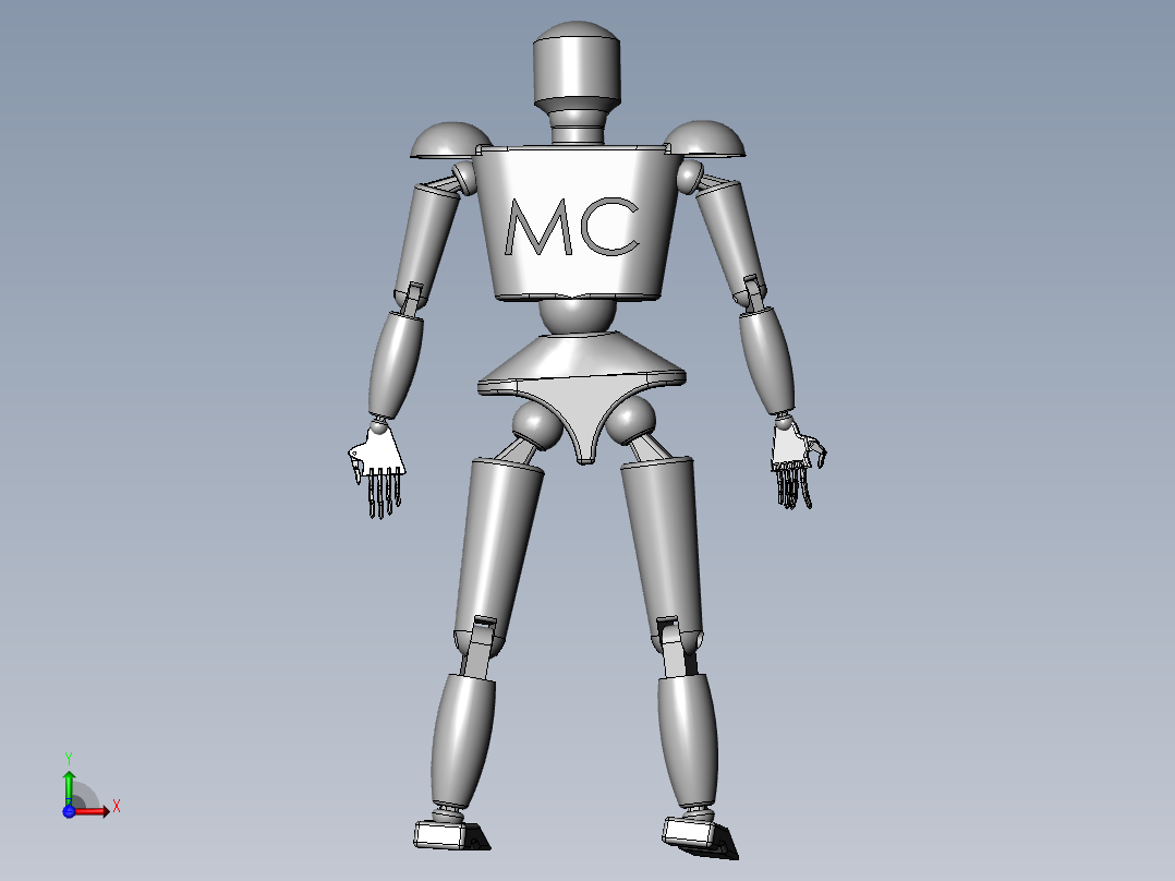 仿真人形机器人前视图