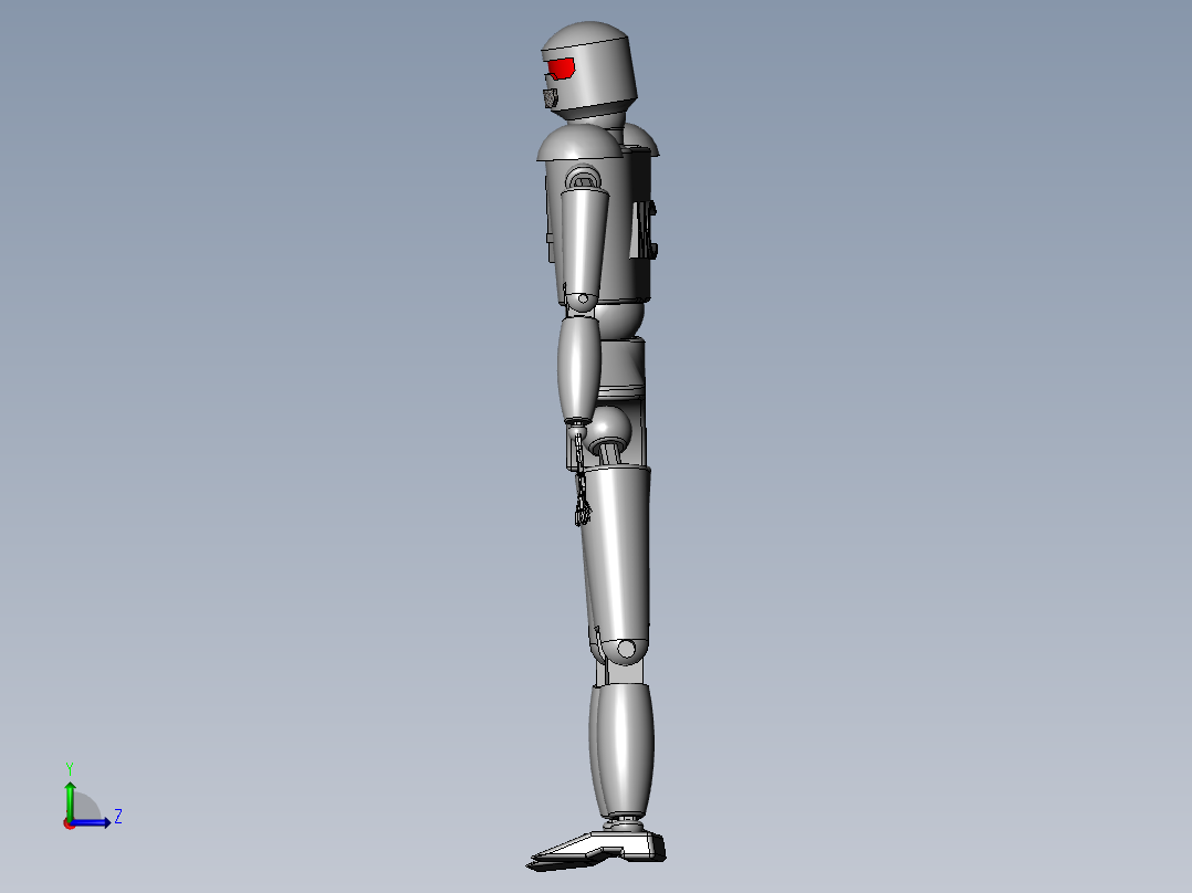 仿真人形机器人左视图