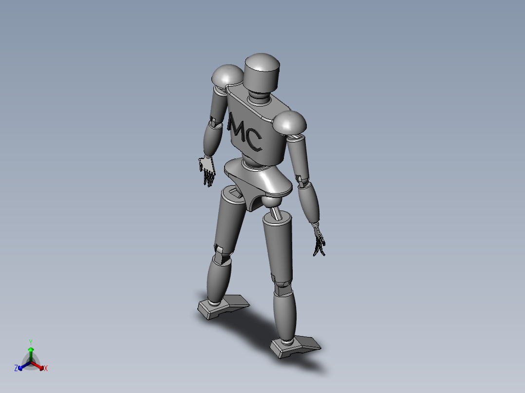 仿真人形机器人正等轴测图